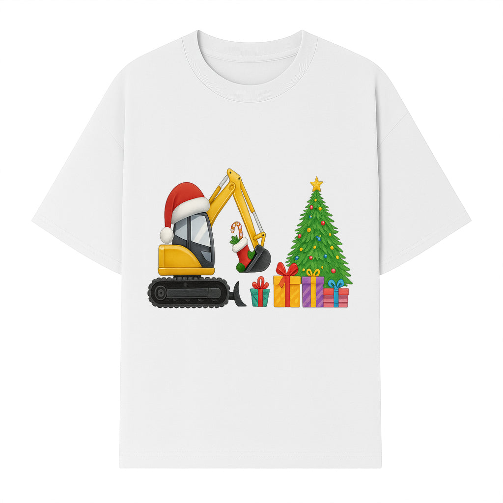 Christmas Excavator Decoration - Holiday Gifts Tree & Santa Hat Design - Festive Apparel & Home Decor - T-shirt 1757918453835.jpg