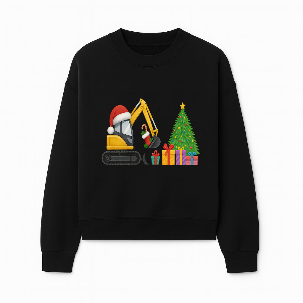 Christmas Excavator Decoration - Holiday Gifts Tree & Santa Hat Design - Festive Apparel & Home Decor - Sweatshirt 1757918455471.jpg