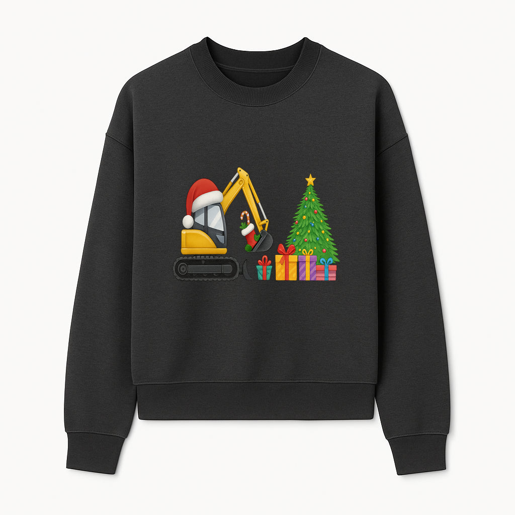 Christmas Excavator Decoration - Holiday Gifts Tree & Santa Hat Design - Festive Apparel & Home Decor - Sweatshirt 1757918455636.jpg
