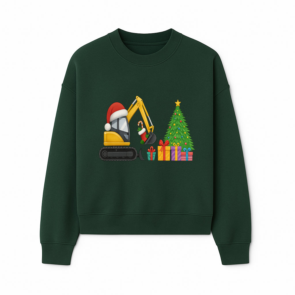 Christmas Excavator Decoration - Holiday Gifts Tree & Santa Hat Design - Festive Apparel & Home Decor - Sweatshirt 1757918455759.jpg
