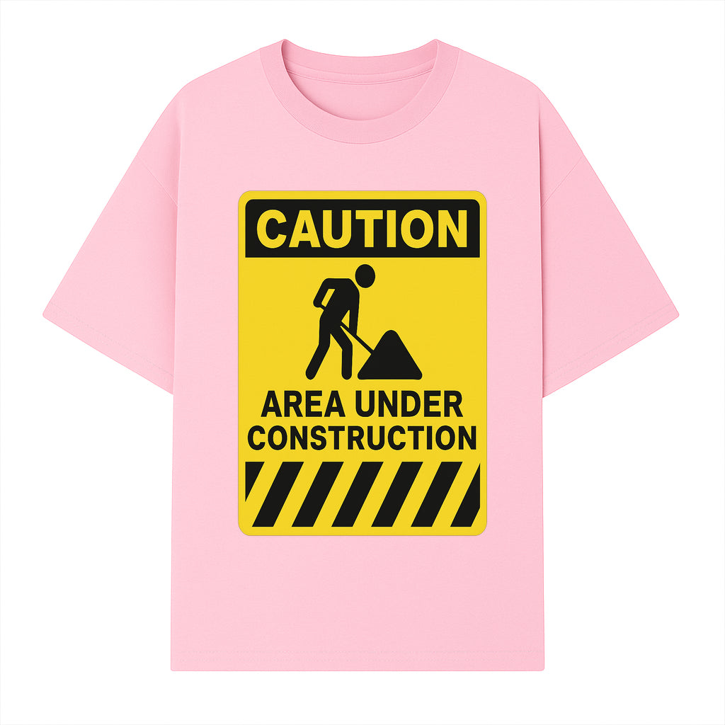 Caution Sign - Area Under Construction Warning - Safety Alert for Work Zones - Yellow Black Construction Notice - T-shirt 1757918455873.jpg