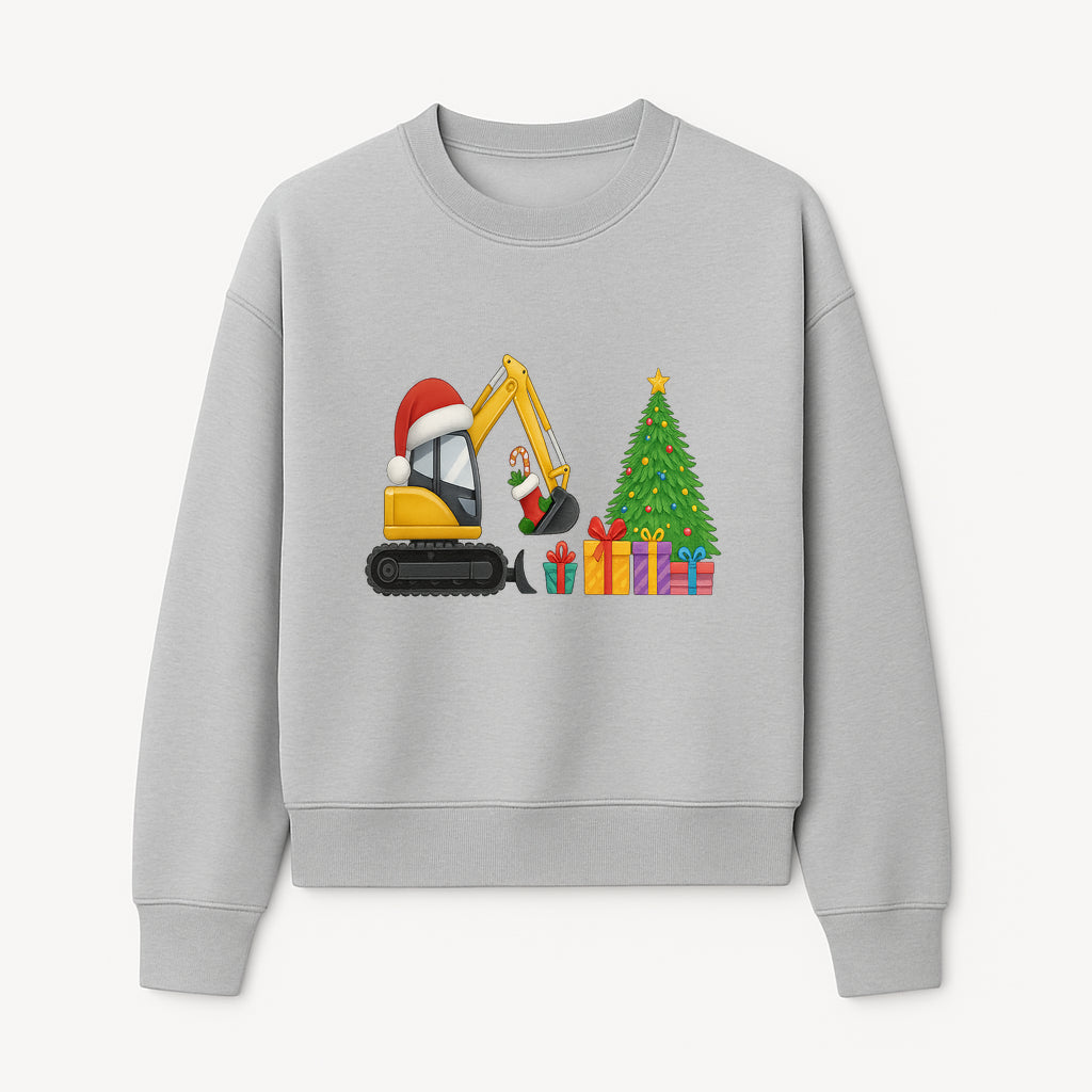 Christmas Excavator Decoration - Holiday Gifts Tree & Santa Hat Design - Festive Apparel & Home Decor - Sweatshirt 1757918455937.jpg