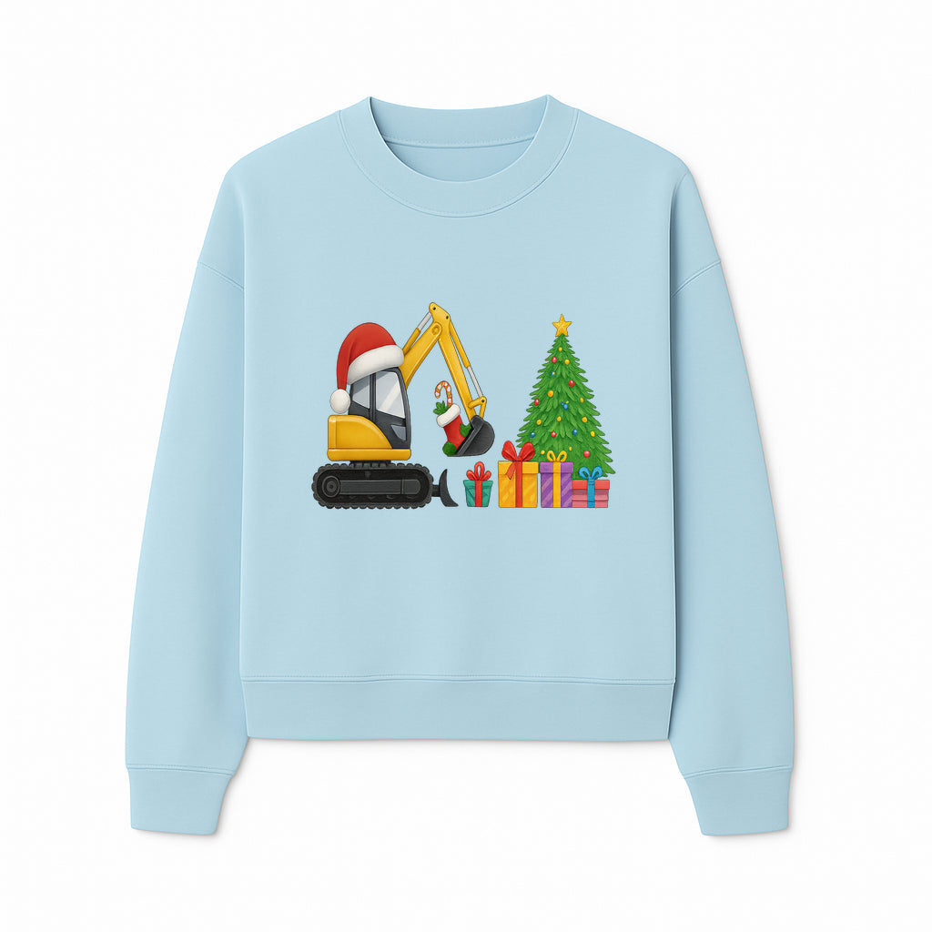 Christmas Excavator Decoration - Holiday Gifts Tree & Santa Hat Design - Festive Apparel & Home Decor - Sweatshirt 1757918456067.jpg