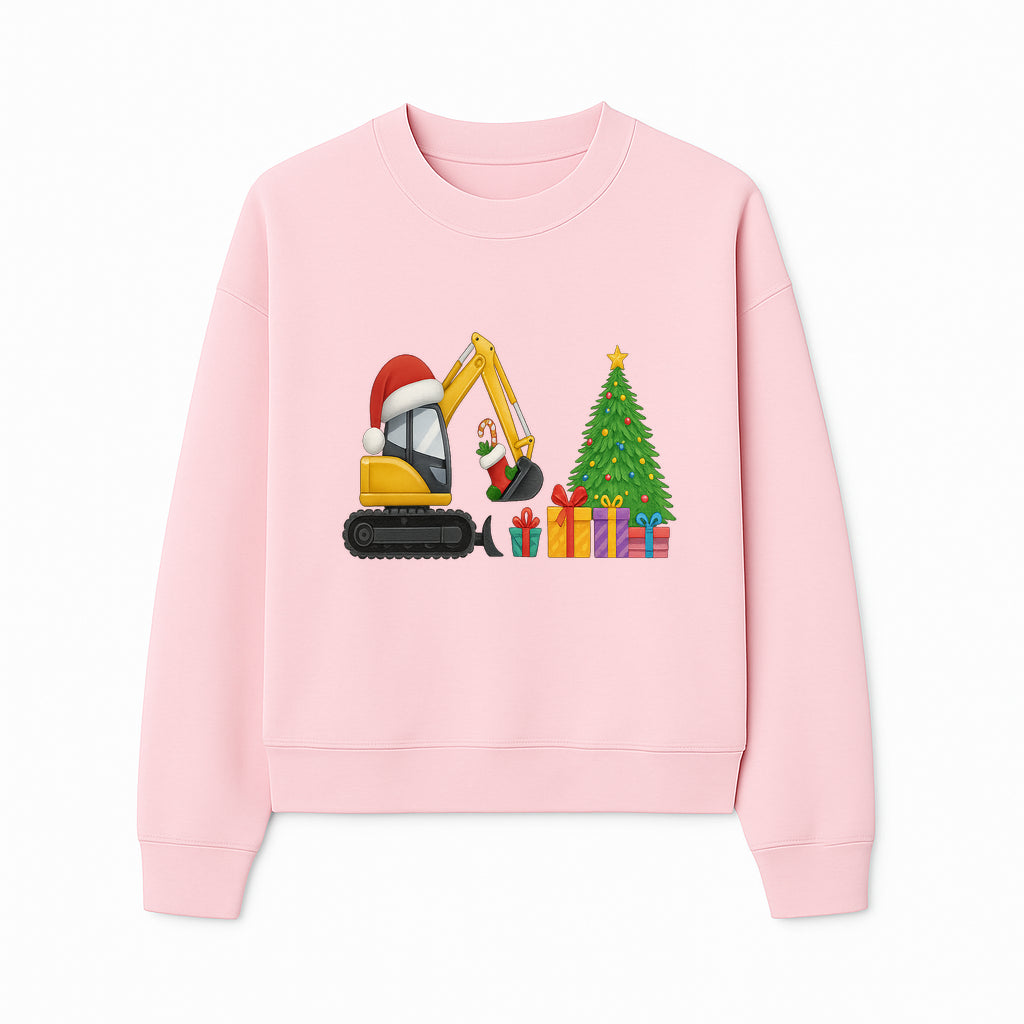 Christmas Excavator Decoration - Holiday Gifts Tree & Santa Hat Design - Festive Apparel & Home Decor - Sweatshirt 1757918456208.jpg