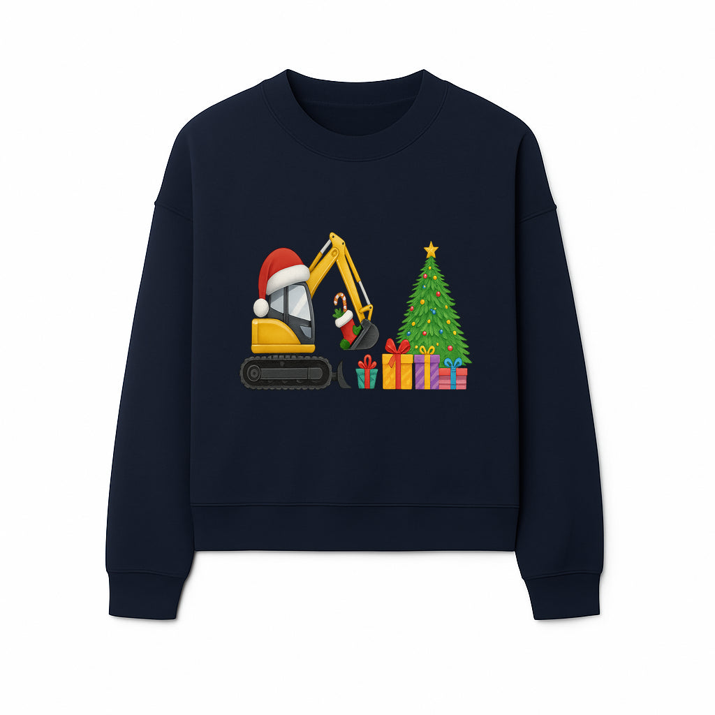 Christmas Excavator Decoration - Holiday Gifts Tree & Santa Hat Design - Festive Apparel & Home Decor - Sweatshirt 1757918456514.jpg
