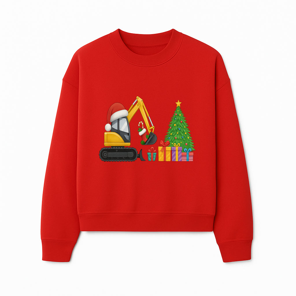 Christmas Excavator Decoration - Holiday Gifts Tree & Santa Hat Design - Festive Apparel & Home Decor - Sweatshirt 1757918456707.jpg