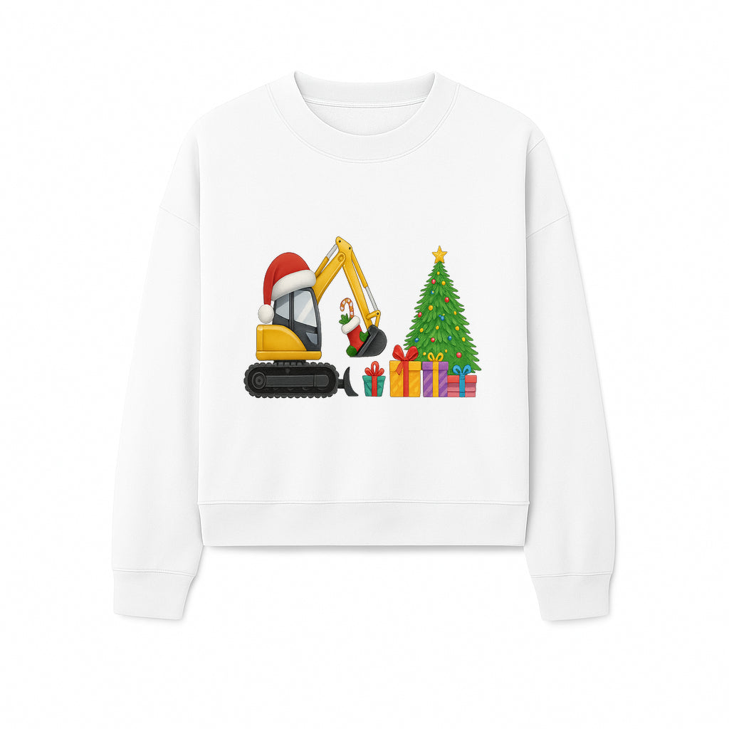 Christmas Excavator Decoration - Holiday Gifts Tree & Santa Hat Design - Festive Apparel & Home Decor - Sweatshirt 1757918457003.jpg