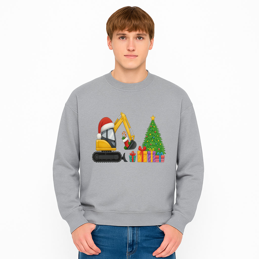 Christmas Excavator Decoration - Holiday Gifts Tree & Santa Hat Design - Festive Apparel & Home Decor - Sweatshirt 1757918458167.jpg