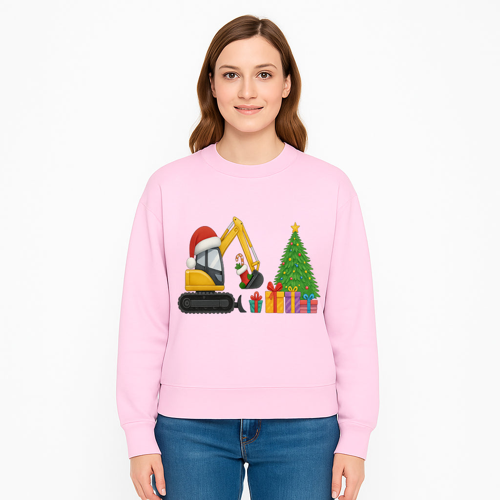 Christmas Excavator Decoration - Holiday Gifts Tree & Santa Hat Design - Festive Apparel & Home Decor - Sweatshirt 1757918458348.jpg