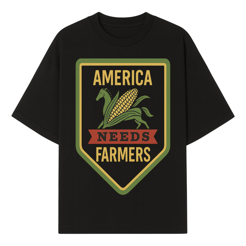 America Needs Farmers Vintage Farmhouse Sign - Agricultural Decor, Rustic Wall Art, Farmhouse Kitchen Decor, Country Living Decor - T-shirt 1757922447450.jpg