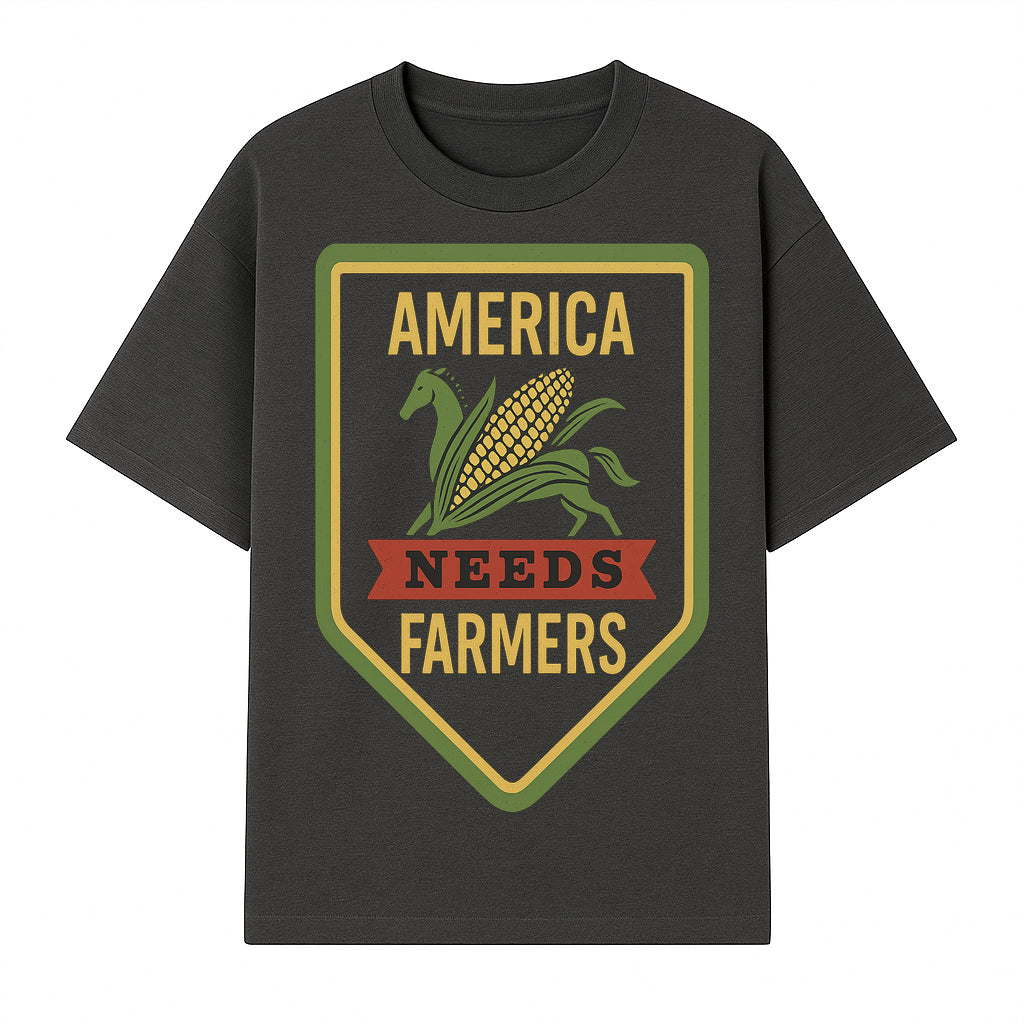 America Needs Farmers Vintage Farmhouse Sign - Agricultural Decor, Rustic Wall Art, Farmhouse Kitchen Decor, Country Living Decor - T-shirt 1757922447576.jpg