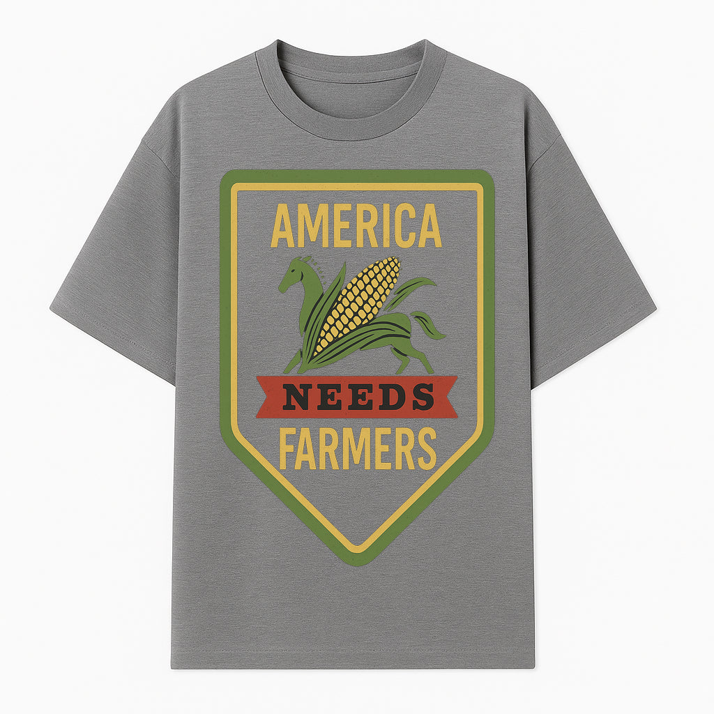 America Needs Farmers Vintage Farmhouse Sign - Agricultural Decor, Rustic Wall Art, Farmhouse Kitchen Decor, Country Living Decor - T-shirt 1757922447861.jpg