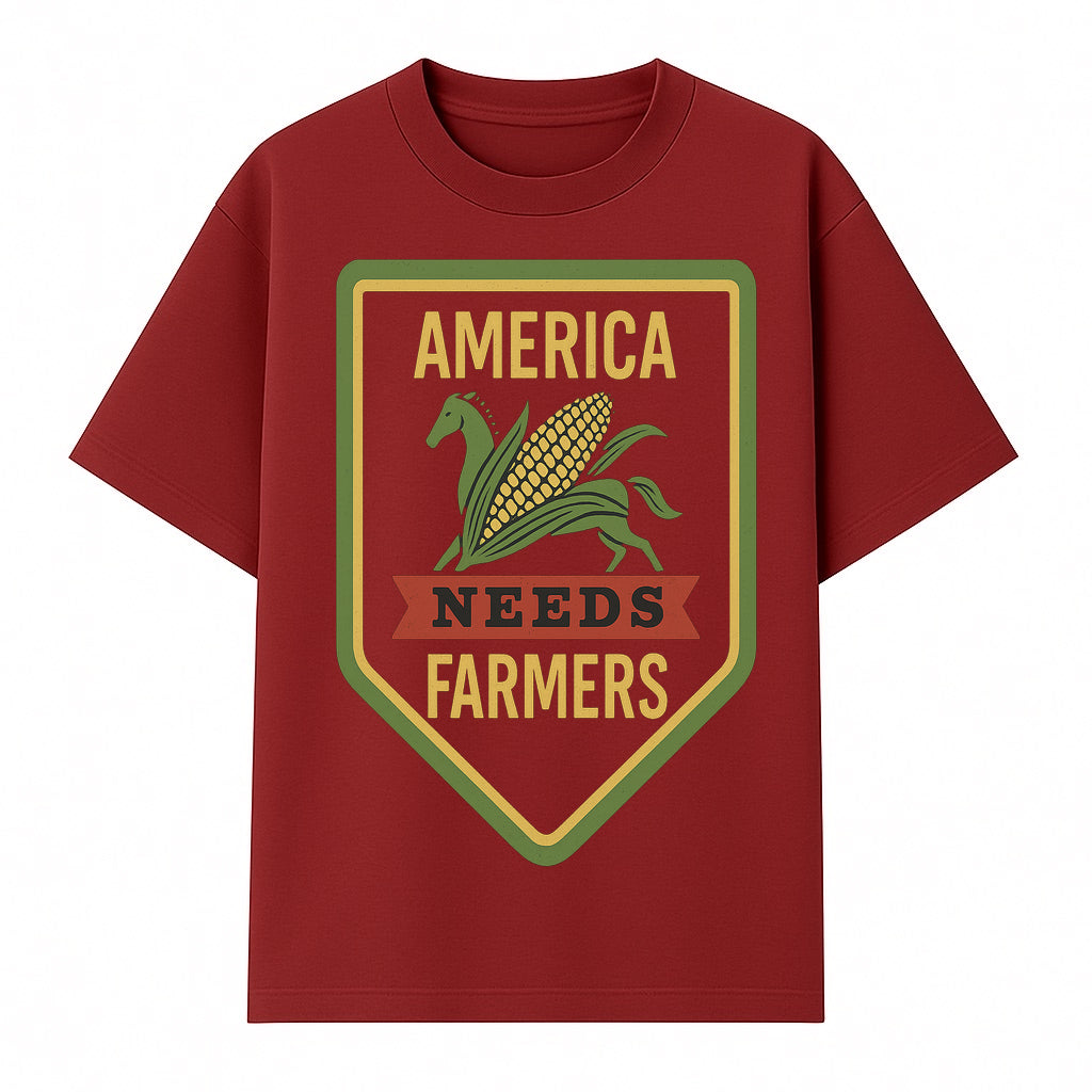 America Needs Farmers Vintage Farmhouse Sign - Agricultural Decor, Rustic Wall Art, Farmhouse Kitchen Decor, Country Living Decor - T-shirt 1757922448205.jpg