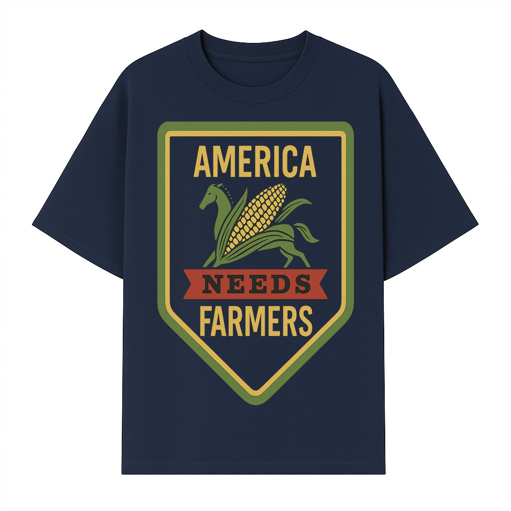 America Needs Farmers Vintage Farmhouse Sign - Agricultural Decor, Rustic Wall Art, Farmhouse Kitchen Decor, Country Living Decor - T-shirt 1757922448327.jpg