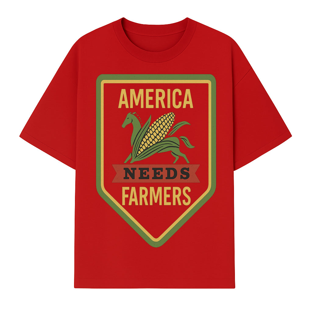 America Needs Farmers Vintage Farmhouse Sign - Agricultural Decor, Rustic Wall Art, Farmhouse Kitchen Decor, Country Living Decor - T-shirt 1757922448451.jpg