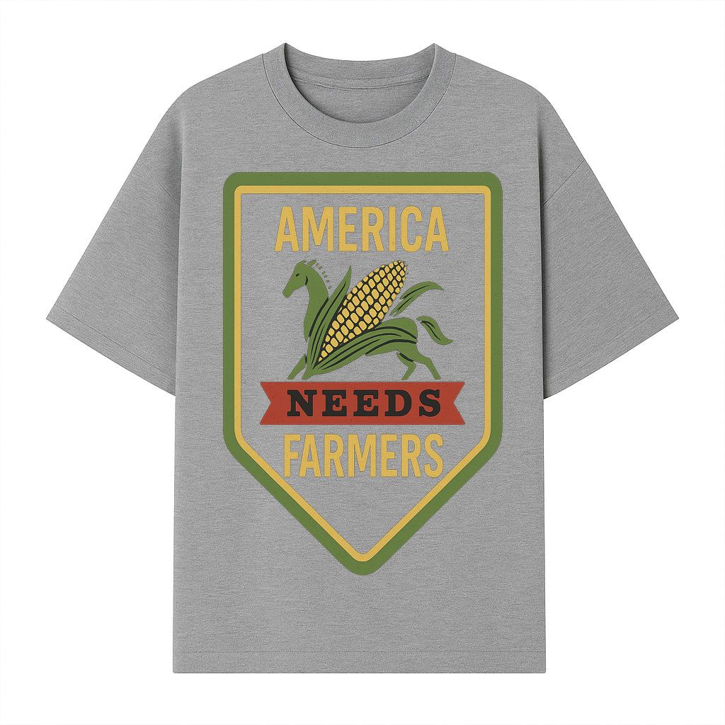 America Needs Farmers Vintage Farmhouse Sign - Agricultural Decor, Rustic Wall Art, Farmhouse Kitchen Decor, Country Living Decor - T-shirt 1757922448585.jpg