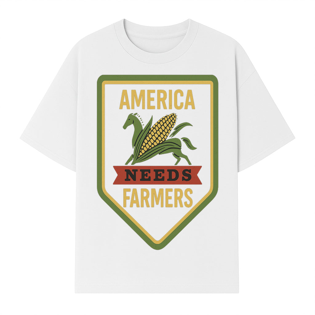 America Needs Farmers Vintage Farmhouse Sign - Agricultural Decor, Rustic Wall Art, Farmhouse Kitchen Decor, Country Living Decor - T-shirt 1757922448734.jpg