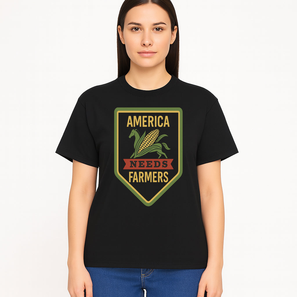 America Needs Farmers Vintage Farmhouse Sign - Agricultural Decor, Rustic Wall Art, Farmhouse Kitchen Decor, Country Living Decor - T-shirt 1757922449999.jpg