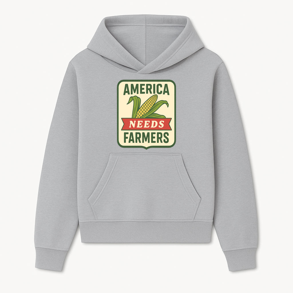 America Needs Farmers Vintage Agriculture Sign - Rustic Farm Decor, Corn Illustration, Farmhouse Wall Art, Country Style Decor - Hoodie 1757922450157.jpg