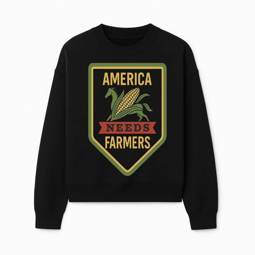 America Needs Farmers Vintage Farmhouse Sign - Agricultural Decor, Rustic Wall Art, Farmhouse Kitchen Decor, Country Living Decor - Sweatshirt 1757922450260.jpg