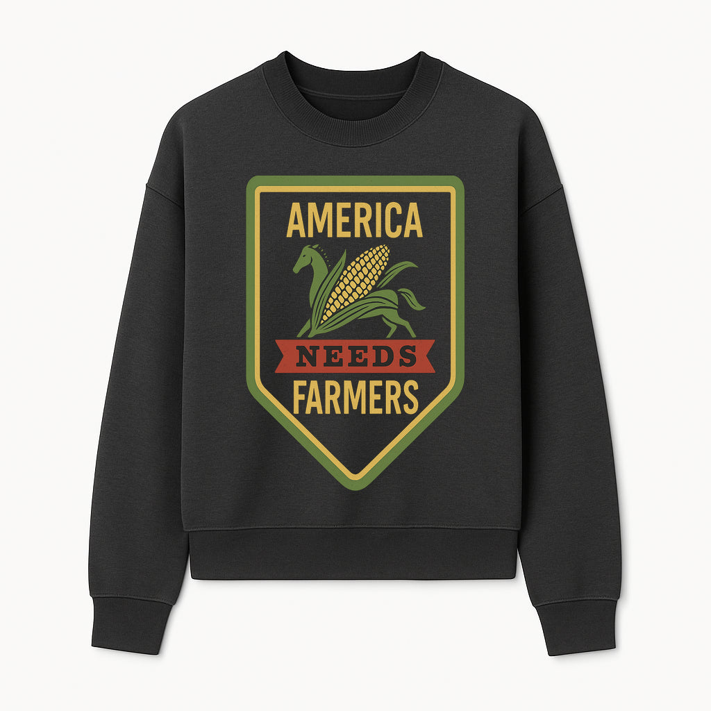 America Needs Farmers Vintage Farmhouse Sign - Agricultural Decor, Rustic Wall Art, Farmhouse Kitchen Decor, Country Living Decor - Sweatshirt 1757922450389.jpg