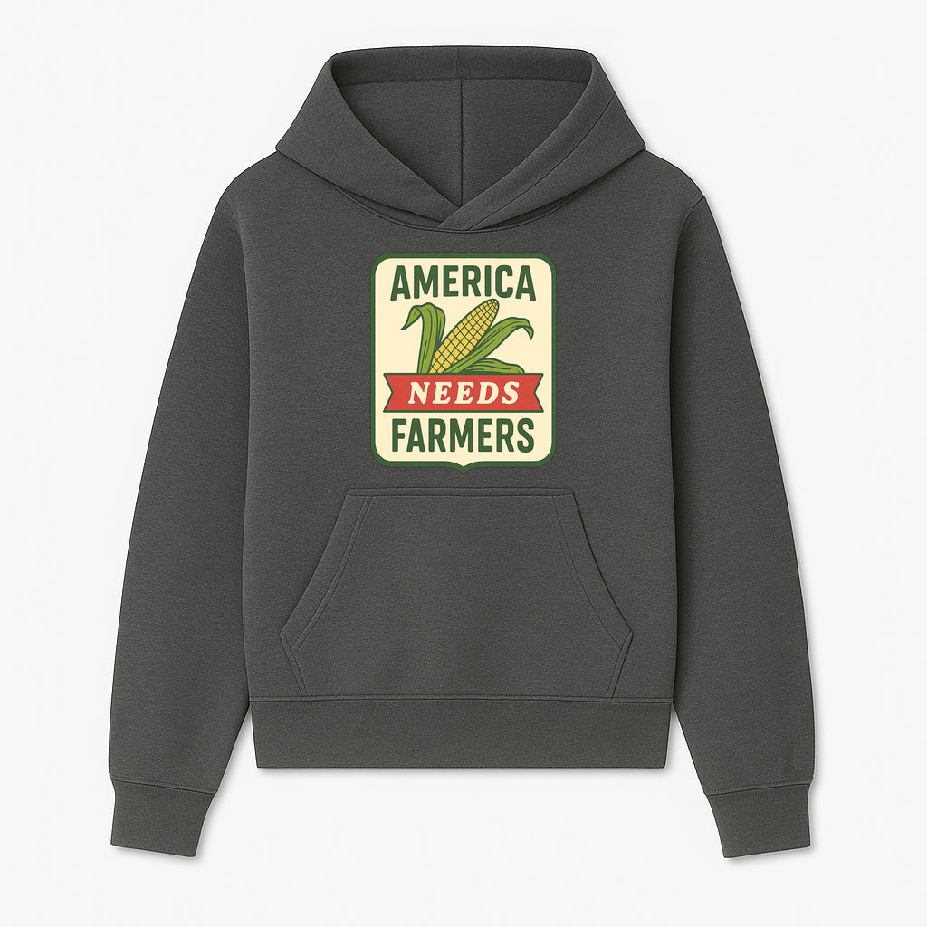 America Needs Farmers Vintage Agriculture Sign - Rustic Farm Decor, Corn Illustration, Farmhouse Wall Art, Country Style Decor - Hoodie 1757922450412.jpg