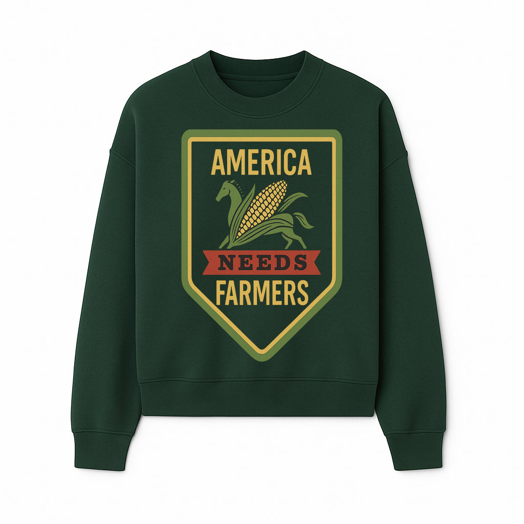 America Needs Farmers Vintage Farmhouse Sign - Agricultural Decor, Rustic Wall Art, Farmhouse Kitchen Decor, Country Living Decor - Sweatshirt 1757922450509.jpg