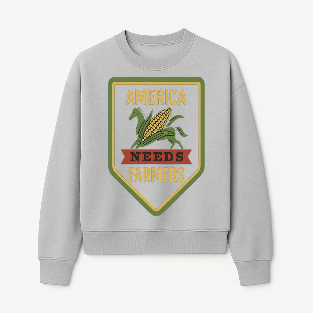 America Needs Farmers Vintage Farmhouse Sign - Agricultural Decor, Rustic Wall Art, Farmhouse Kitchen Decor, Country Living Decor - Sweatshirt 1757922450649.jpg