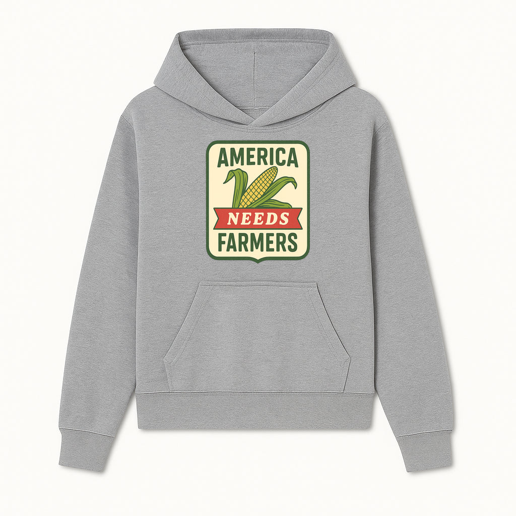America Needs Farmers Vintage Agriculture Sign - Rustic Farm Decor, Corn Illustration, Farmhouse Wall Art, Country Style Decor - Hoodie 1757922450741.jpg