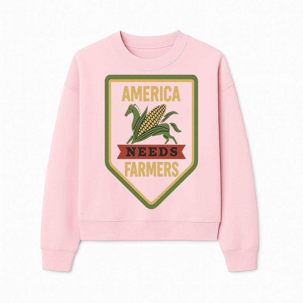 America Needs Farmers Vintage Farmhouse Sign - Agricultural Decor, Rustic Wall Art, Farmhouse Kitchen Decor, Country Living Decor - Sweatshirt 1757922450889.jpg