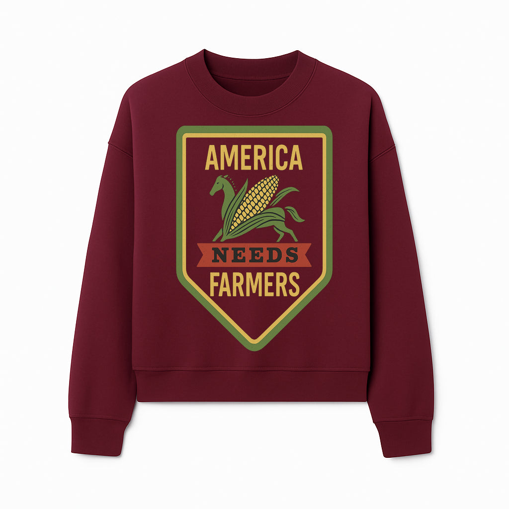 America Needs Farmers Vintage Farmhouse Sign - Agricultural Decor, Rustic Wall Art, Farmhouse Kitchen Decor, Country Living Decor - Sweatshirt 1757922451015.jpg