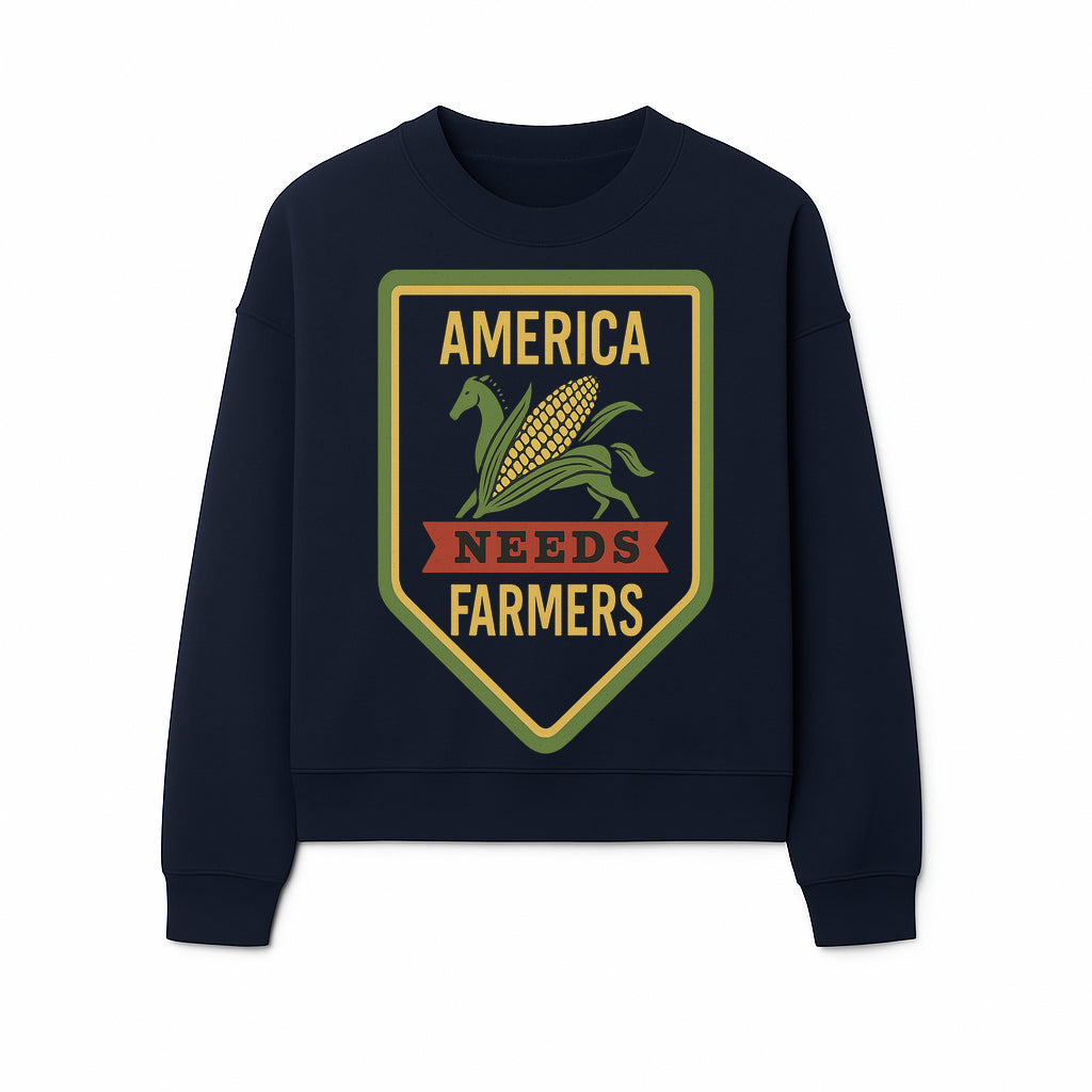 America Needs Farmers Vintage Farmhouse Sign - Agricultural Decor, Rustic Wall Art, Farmhouse Kitchen Decor, Country Living Decor - Sweatshirt 1757922451160.jpg