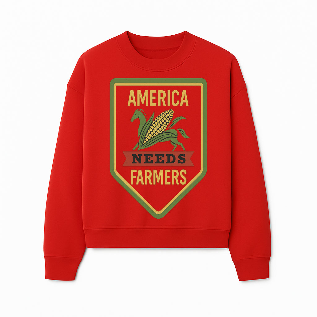 America Needs Farmers Vintage Farmhouse Sign - Agricultural Decor, Rustic Wall Art, Farmhouse Kitchen Decor, Country Living Decor - Sweatshirt 1757922451275.jpg