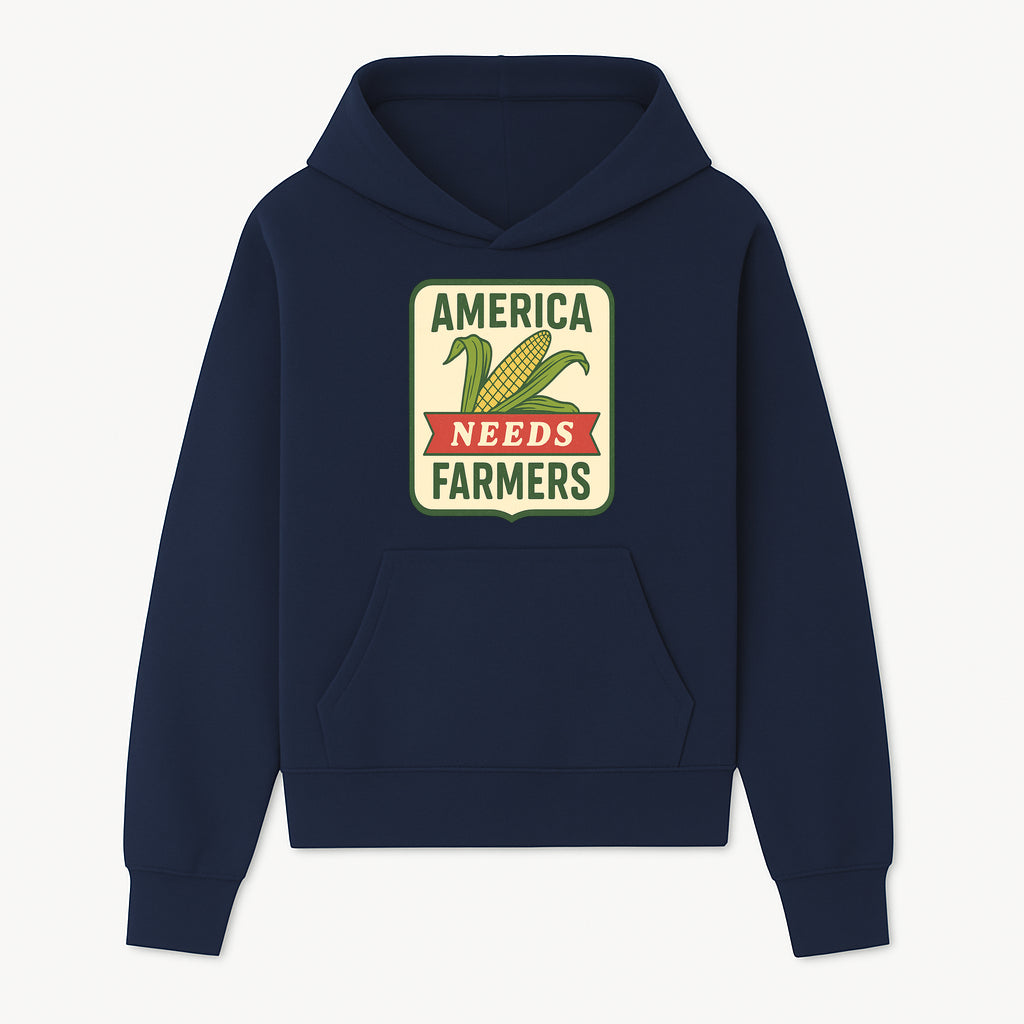America Needs Farmers Vintage Agriculture Sign - Rustic Farm Decor, Corn Illustration, Farmhouse Wall Art, Country Style Decor - Hoodie 1757922451285.jpg