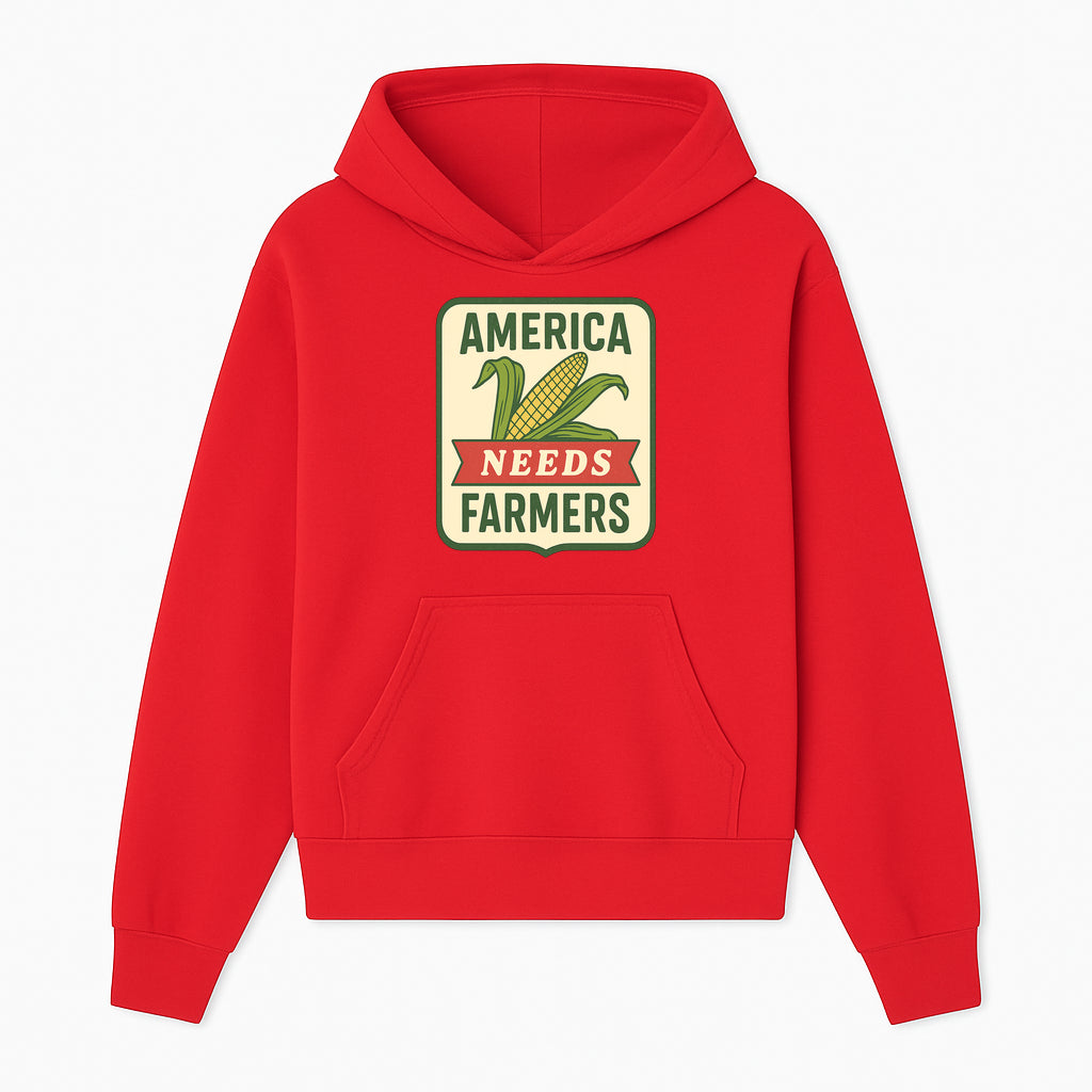 America Needs Farmers Vintage Agriculture Sign - Rustic Farm Decor, Corn Illustration, Farmhouse Wall Art, Country Style Decor - Hoodie 1757922451423.jpg