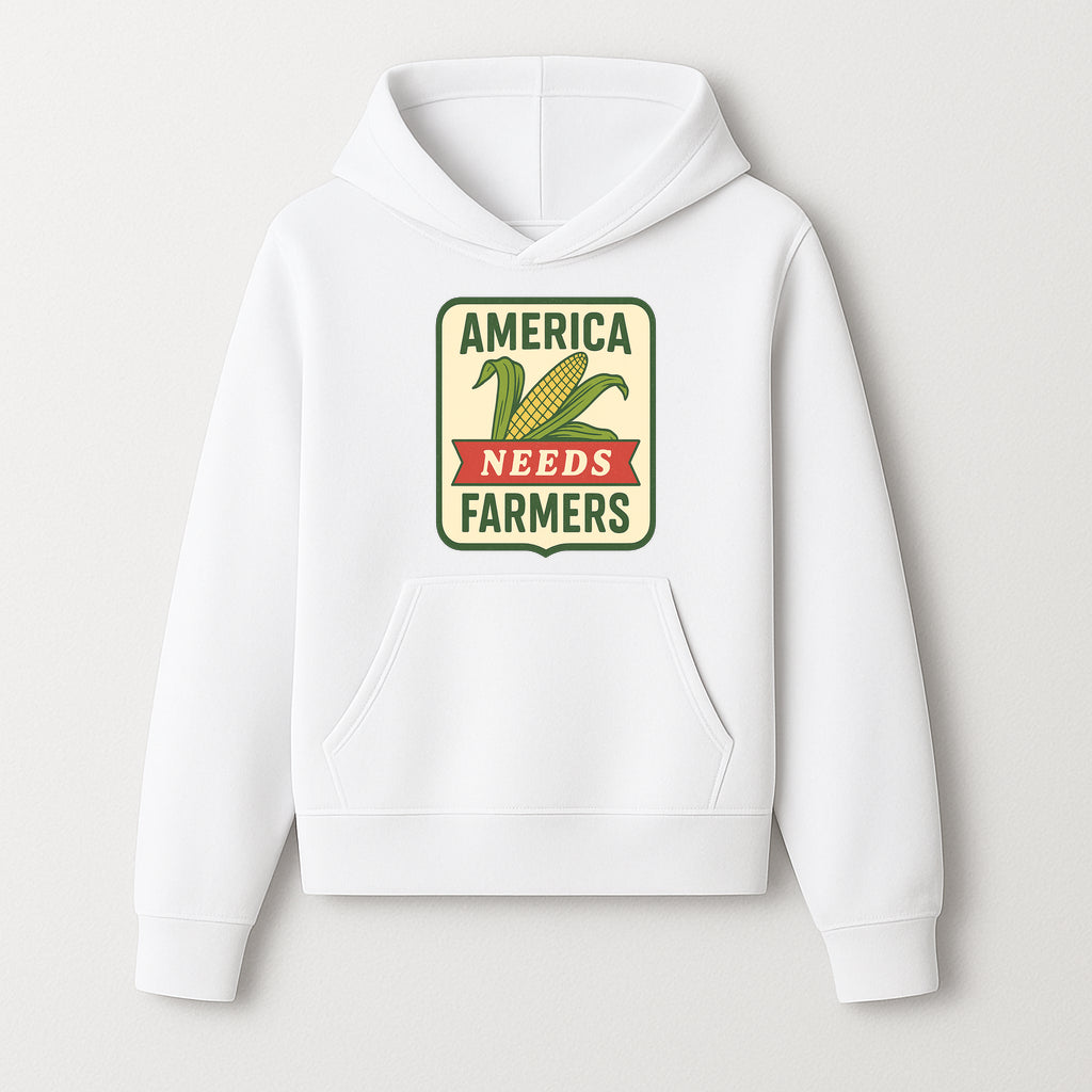 America Needs Farmers Vintage Agriculture Sign - Rustic Farm Decor, Corn Illustration, Farmhouse Wall Art, Country Style Decor - Hoodie 1757922451736.jpg