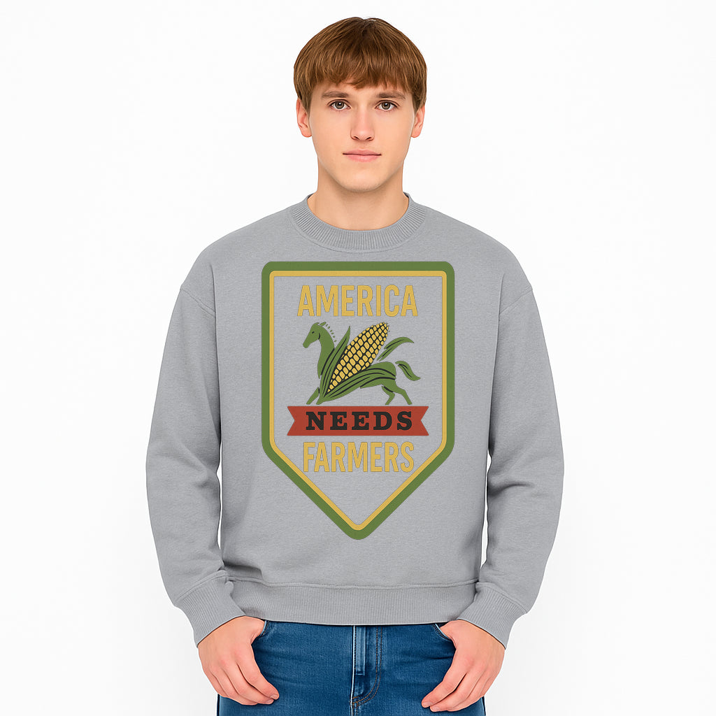 America Needs Farmers Vintage Farmhouse Sign - Agricultural Decor, Rustic Wall Art, Farmhouse Kitchen Decor, Country Living Decor - Sweatshirt 1757922452726.jpg