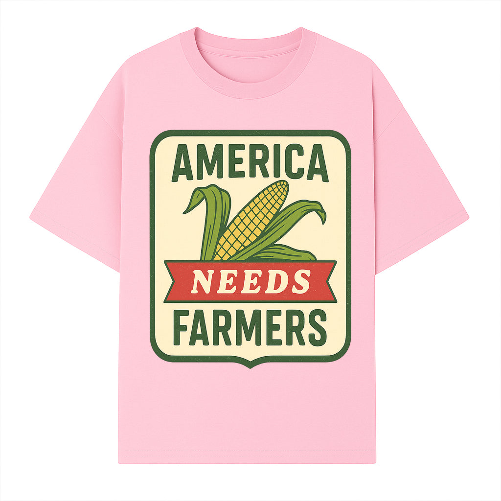America Needs Farmers Vintage Agriculture Sign - Rustic Farm Decor, Corn Illustration, Farmhouse Wall Art, Country Style Decor - T-shirt 1757922453991.jpg
