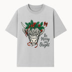 Christmas Highland Cow Graphic - Be Merry and Bright Festive Design for Holiday Decor, Apparel, and Gifts - T-shirt 1757922456945.jpg