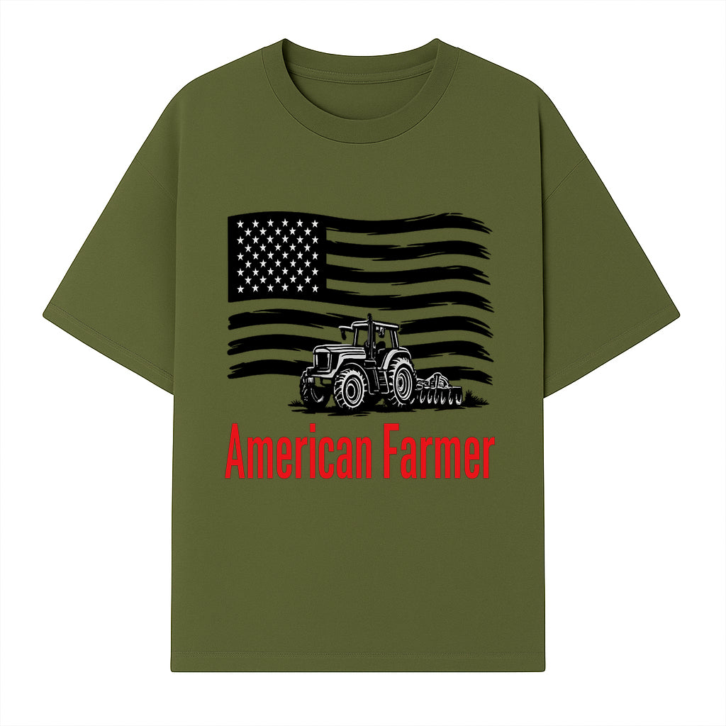 American Farmer Tractor Graphic Tee - Patriotic USA Flag Design, Farmer Gift, Agriculture Apparel - T-shirt 1757922457047.jpg