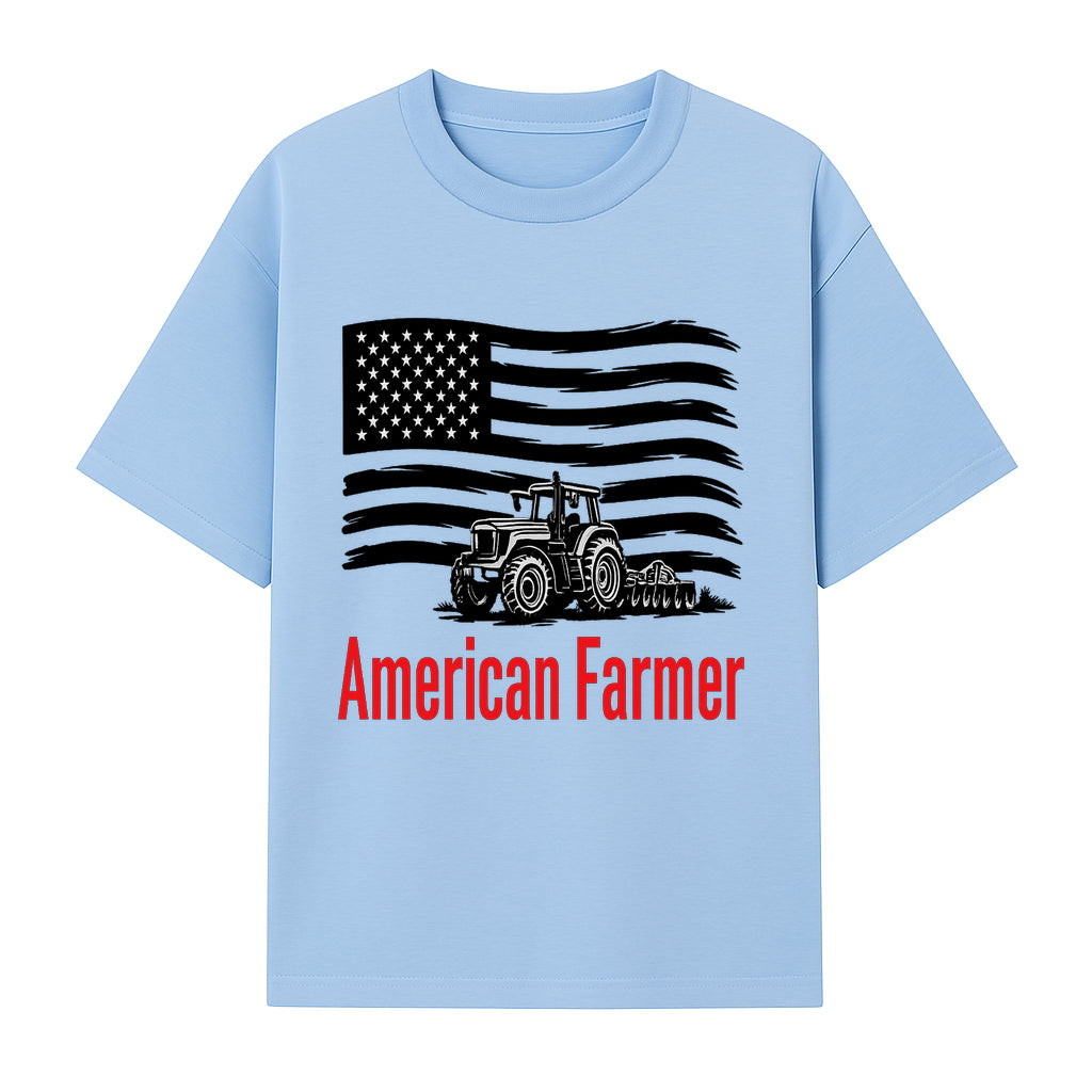 American Farmer Tractor Graphic Tee - Patriotic USA Flag Design, Farmer Gift, Agriculture Apparel - T-shirt 1757922457310.jpg