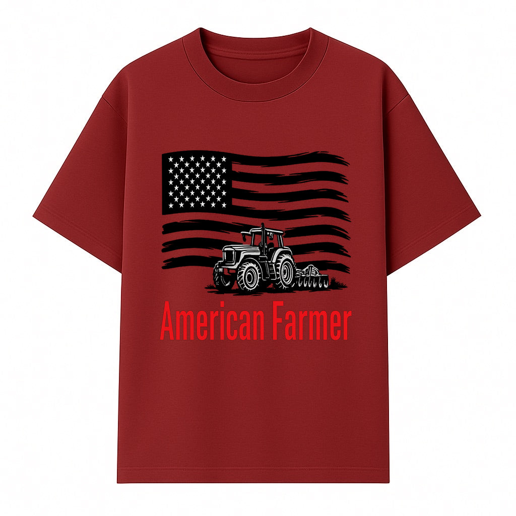 American Farmer Tractor Graphic Tee - Patriotic USA Flag Design, Farmer Gift, Agriculture Apparel - T-shirt 1757922457597.jpg