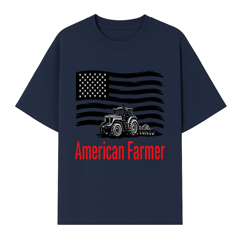 American Farmer Tractor Graphic Tee - Patriotic USA Flag Design, Farmer Gift, Agriculture Apparel - T-shirt 1757922457742.jpg