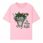 Christmas Highland Cow Graphic - Be Merry and Bright Festive Design for Holiday Decor, Apparel, and Gifts - T-shirt 1757922457836.jpg