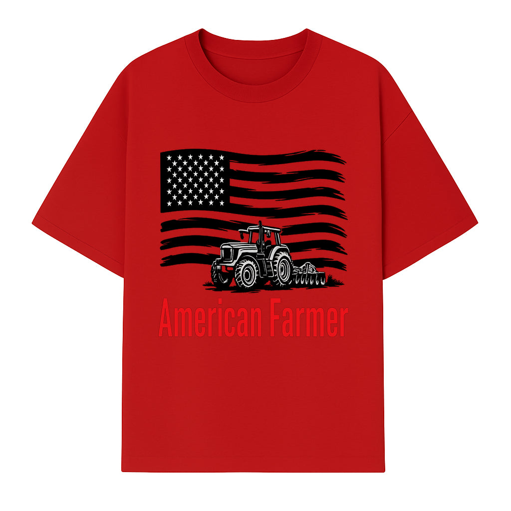 American Farmer Tractor Graphic Tee - Patriotic USA Flag Design, Farmer Gift, Agriculture Apparel - T-shirt 1757922457864.jpg