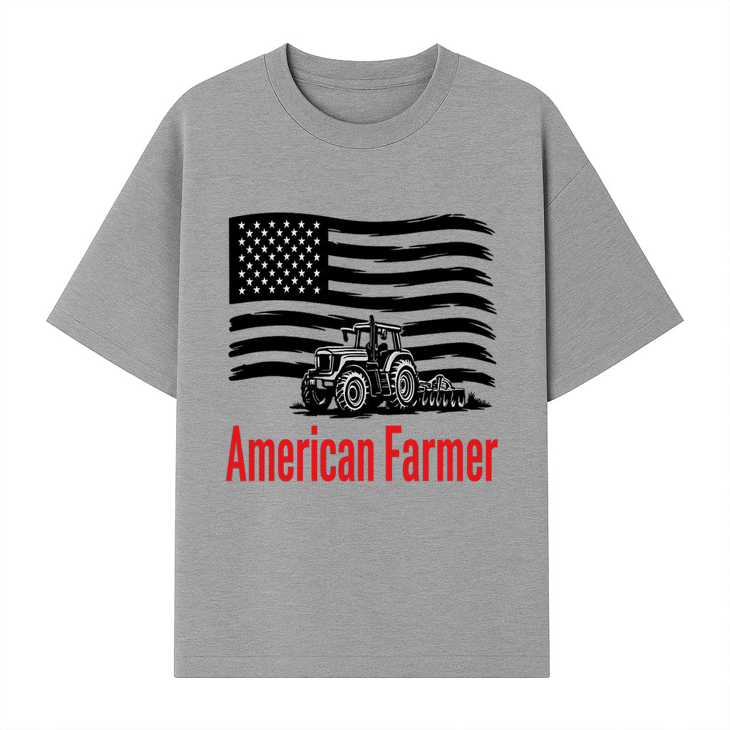 American Farmer Tractor Graphic Tee - Patriotic USA Flag Design, Farmer Gift, Agriculture Apparel - T-shirt 1757922457998.jpg