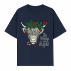 Christmas Highland Cow Graphic - Be Merry and Bright Festive Design for Holiday Decor, Apparel, and Gifts - T-shirt 1757922458141.jpg