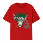 Christmas Highland Cow Graphic - Be Merry and Bright Festive Design for Holiday Decor, Apparel, and Gifts - T-shirt 1757922458278.jpg