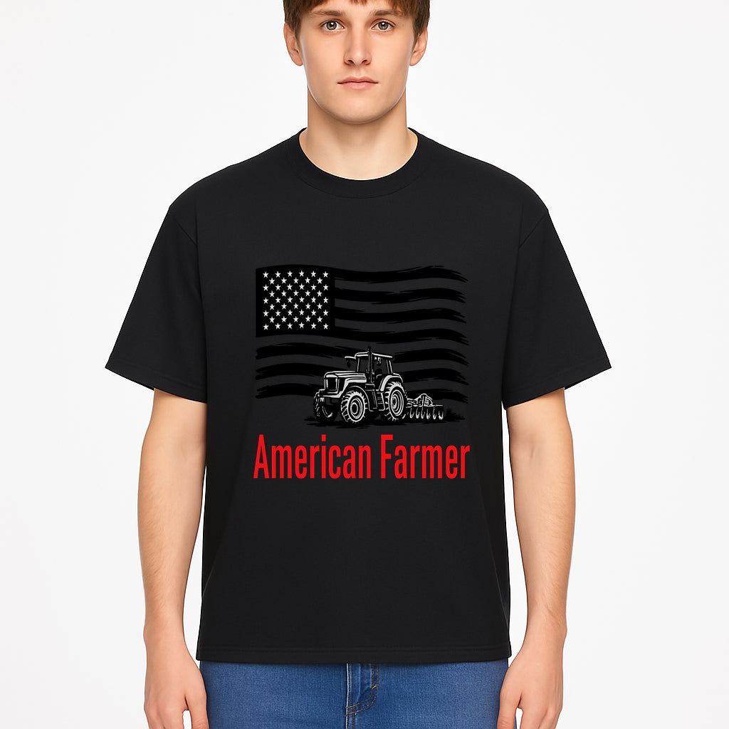 American Farmer Tractor Graphic Tee - Patriotic USA Flag Design, Farmer Gift, Agriculture Apparel - T-shirt 1757922459249.jpg