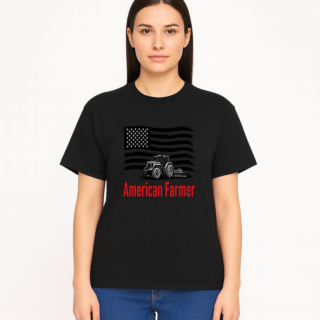 American Farmer Tractor Graphic Tee - Patriotic USA Flag Design, Farmer Gift, Agriculture Apparel - T-shirt 1757922459371.jpg